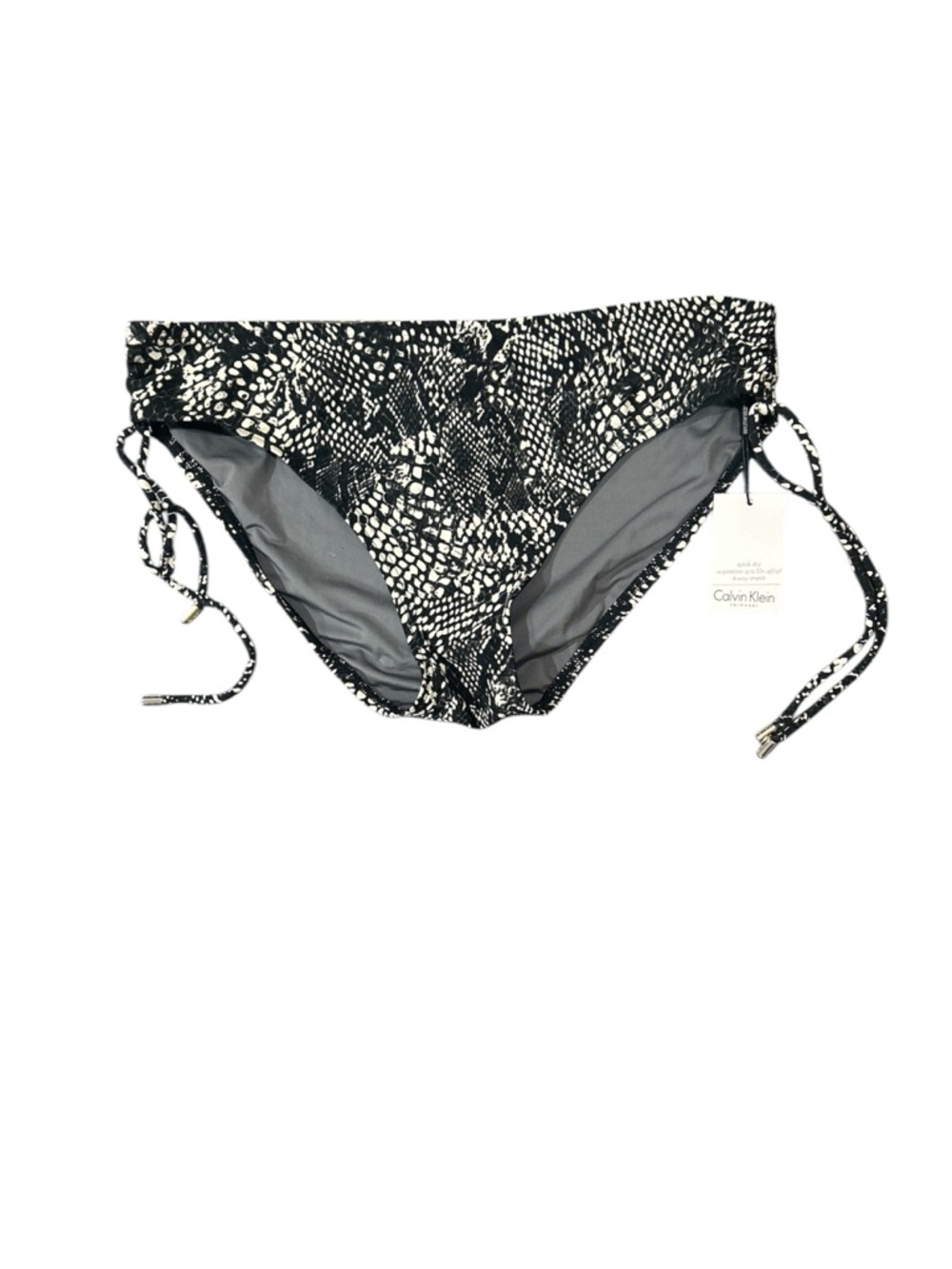 Calvin Klein Monochrome Snake-Print Tie-Side Bikini Bottoms